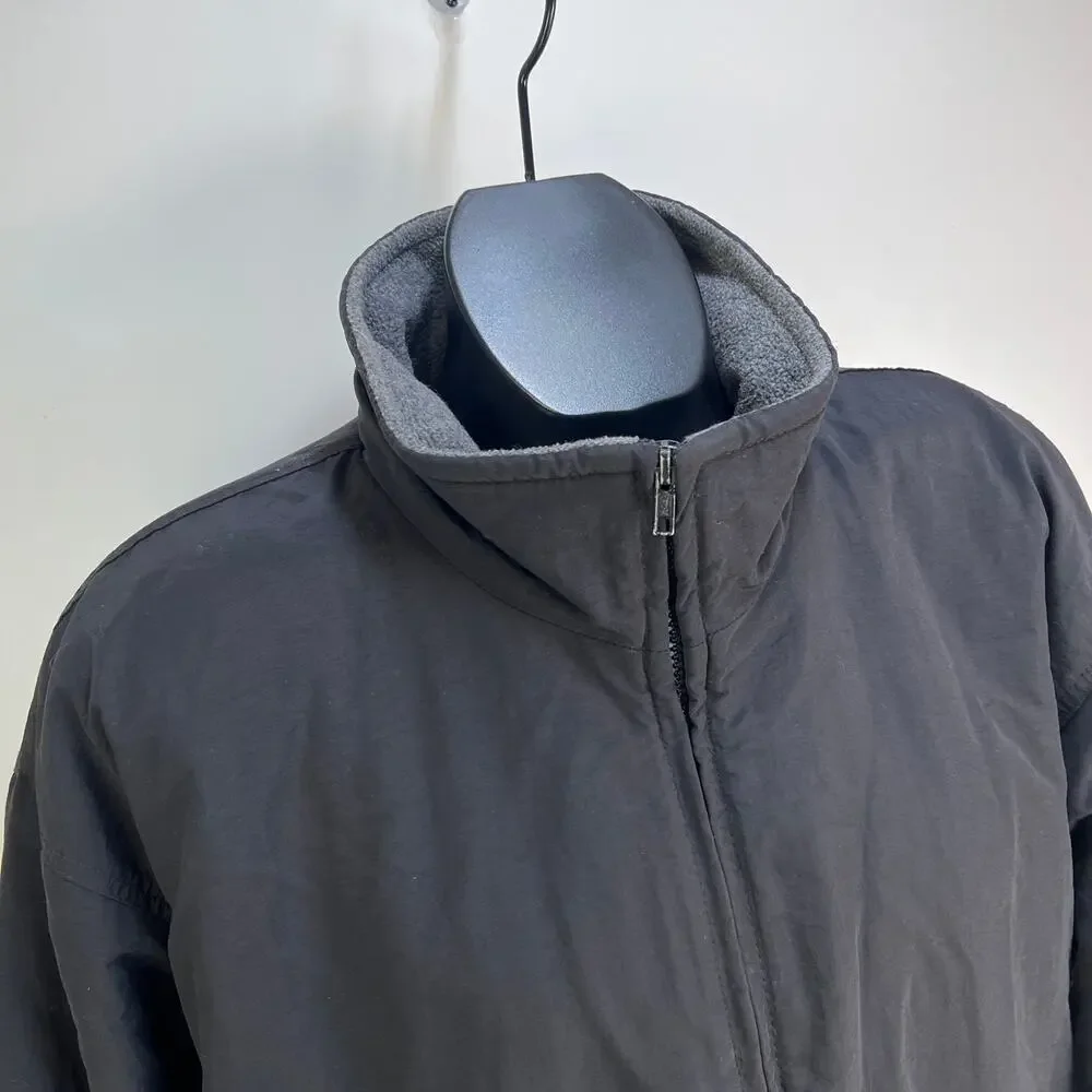 Vintage J. Crew Windbreaker Jacket Navy Blue Fleece Lined